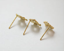 Cargar imagen en el visor de la galería, 10 pendientes redondos plisados ​​calados con aro, dorados/plateados, de plata S925, sin níquel, hipoalergénicos, JJ011