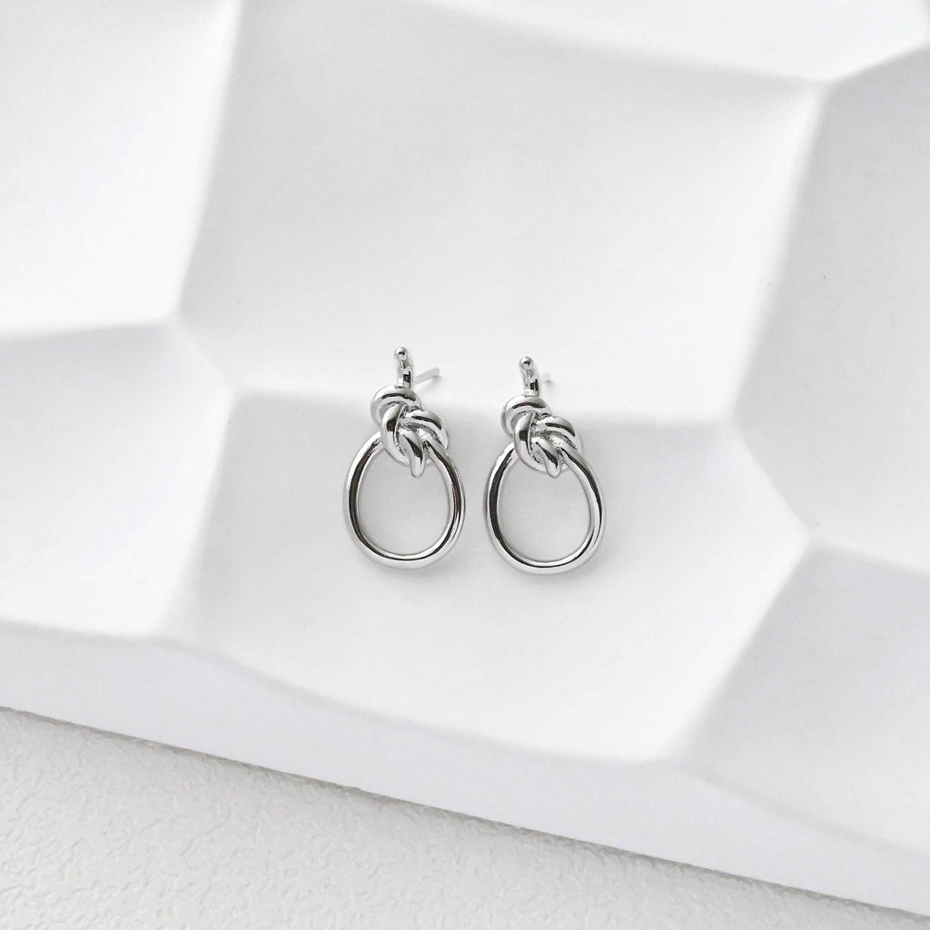 Poste para pendientes con nudo dorado, pasador para pendientes de plata S925, pendientes sin níquel, aro para pendientes de 18 quilates, accesorios para pendientes con nudo D0387