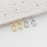 Poste para pendientes con nudo dorado, pasador para pendientes de plata S925, pendientes sin níquel, aro para pendientes de 18 quilates, accesorios para pendientes con nudo D0387