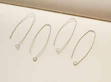 Load image into Gallery viewer, Twisted Ear Hooks, 14K Gold Earring Earring findings with loop, Fish Hooks, Ear Wires for Jewelry Making GT067