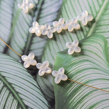 Load image into Gallery viewer, Flowers White Mother-of-Pearl, MOP Shell, Pearl Oyster, Engraved White Nacre, Shell Charm, Mother of Pearl Jewelry Making Findings RY070