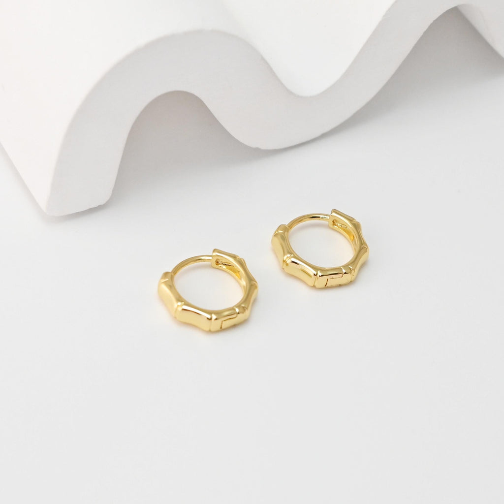 Bamboo Earring Hoops, Gold Plated Huggie Hoop Earring, Leverback Earring, DIY Earring  Findings, Handmade Earring Supplies D0517