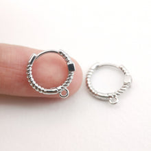 Load image into Gallery viewer, Helical zircon Earring Hoop, Gold Plated Huggie Hoop Earring with Loop, Huggie Hoops DIY Earring  Findings,Handmade Earring Supplies D0098