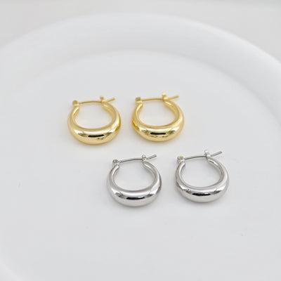 Gold U Shape Ear Hoops, 18K Gold/Silver Plated Leverback Earrings, Huggie Hoops Earring Findings D0347