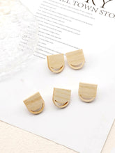 Load image into Gallery viewer, 4PCS Wood Earrings, Smiley Face Shape Wooden Earrings for women, Reclaimed Walnut Wood, Geometric Statement Earrings Finding JT918