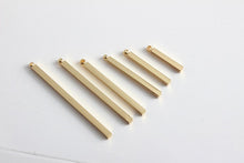 Load image into Gallery viewer, 10pc Long Bar Pendant, 18K Gold Plated Square Bar Charm, 1.5cm,2cm,2.5cm,3cm,3.5cm,4cm, Earring Making Findings ZZ060