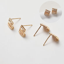 Load image into Gallery viewer, 4pcs Gold Square Earring Post, 8mm, S925 Silver Ear Pin, Nickel Free Earrings, Ear Stud Loop, Hypoallergenic Earring Findings ZX024