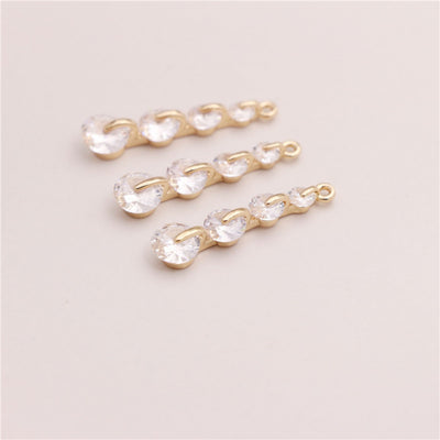 1PCS CZ Pave Leaves Charm, Cubic Zircon Crystal Leaf Pendant, Bracelet Necklace Pendant, Gold Plated Charm, Jewelry Findings B028-F023