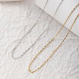 18K Lip Chain Finished Necklace, 316L Stainless Steel, Ready to Wear, 40+5cm/17.7 inch ZD002