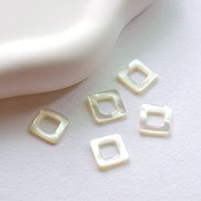Load image into Gallery viewer, Square-shaped White Mother-of-Pearl, MOP Shell Pendant, Sector White Nacre, Shell Charm, Mother of Pearl Jewelry Making Findings RY007