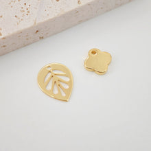 Load image into Gallery viewer, 10PCS Four Leaf Clover Charms, 18K Shiny Gold Plated Charm, Lucky Charm, Bracelet Making Pendant, Jewelry Findings S327