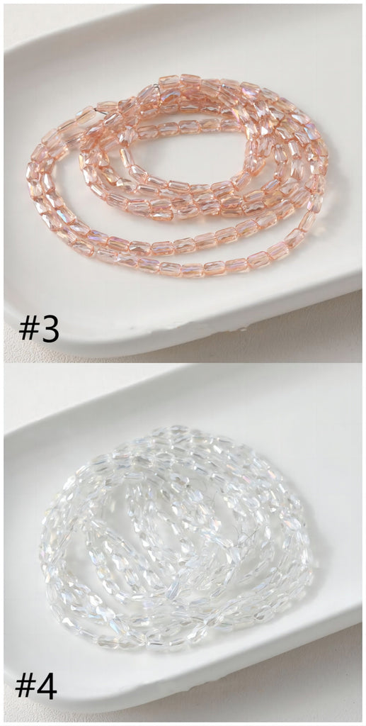 Rectangular Glass Beads, 6.4*4.1mm, Crystal Glass Loose Beads for Jewelry Making, DIY Beads Finding GZ544