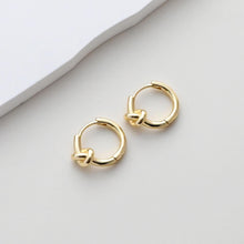 Load image into Gallery viewer, Knot Earring Hoops, Gold Plated Huggie Hoop Earring, Leverback Earring, DIY Earring  Findings, Handmade Earring Supplies S1417