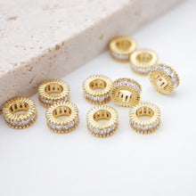 Load image into Gallery viewer, 20PCS- Flower Spacer Beads, 18K Gold Plated , Dainty Bracelet Necklace Making Beads, Jewelry Finding S277