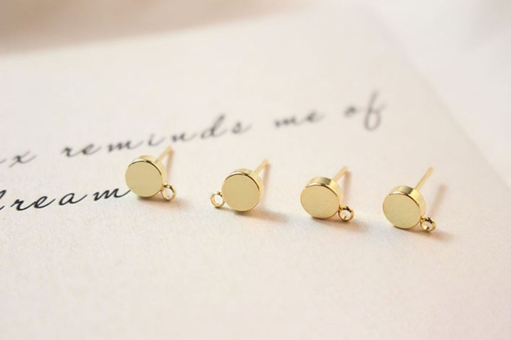 10 قطع من أقراط الأذن المستديرة الذهبية مع حلقة، 6 مم، أقراط من الفضة الاسترلينية S925 خالية من النيكل، حلقة أذن، نتائج أقراط مضادة للحساسية ZX026