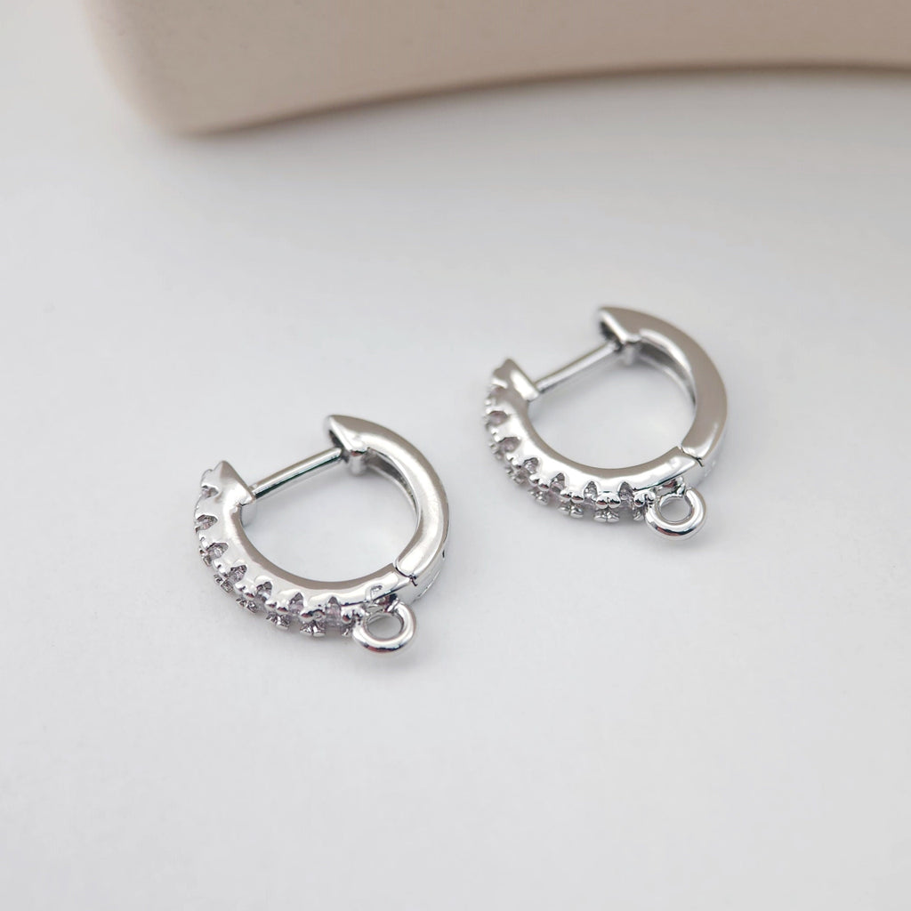 أقراط دائرية مرصعة بالزركونيوم المكعب، أقراط دائرية مطلية بالذهب مع حلقة، نتائج أقراط دائرية من صنعك، لوازم أقراط يدوية الصنع D0106