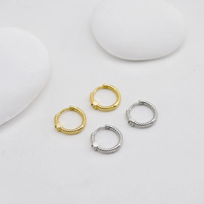 Square Cubic Zirconia Ear Hoops, Round Hoops, 14.6mm, 18K Gold Plated Leverback Earrings, Huggie Hoops Earring D0521