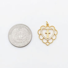 Load image into Gallery viewer, Cubic Heart Charms, 18K Gold Plated CZ Pave Love Charms, Bracelet Necklace Making Pendants, Jewelry Findings S20551