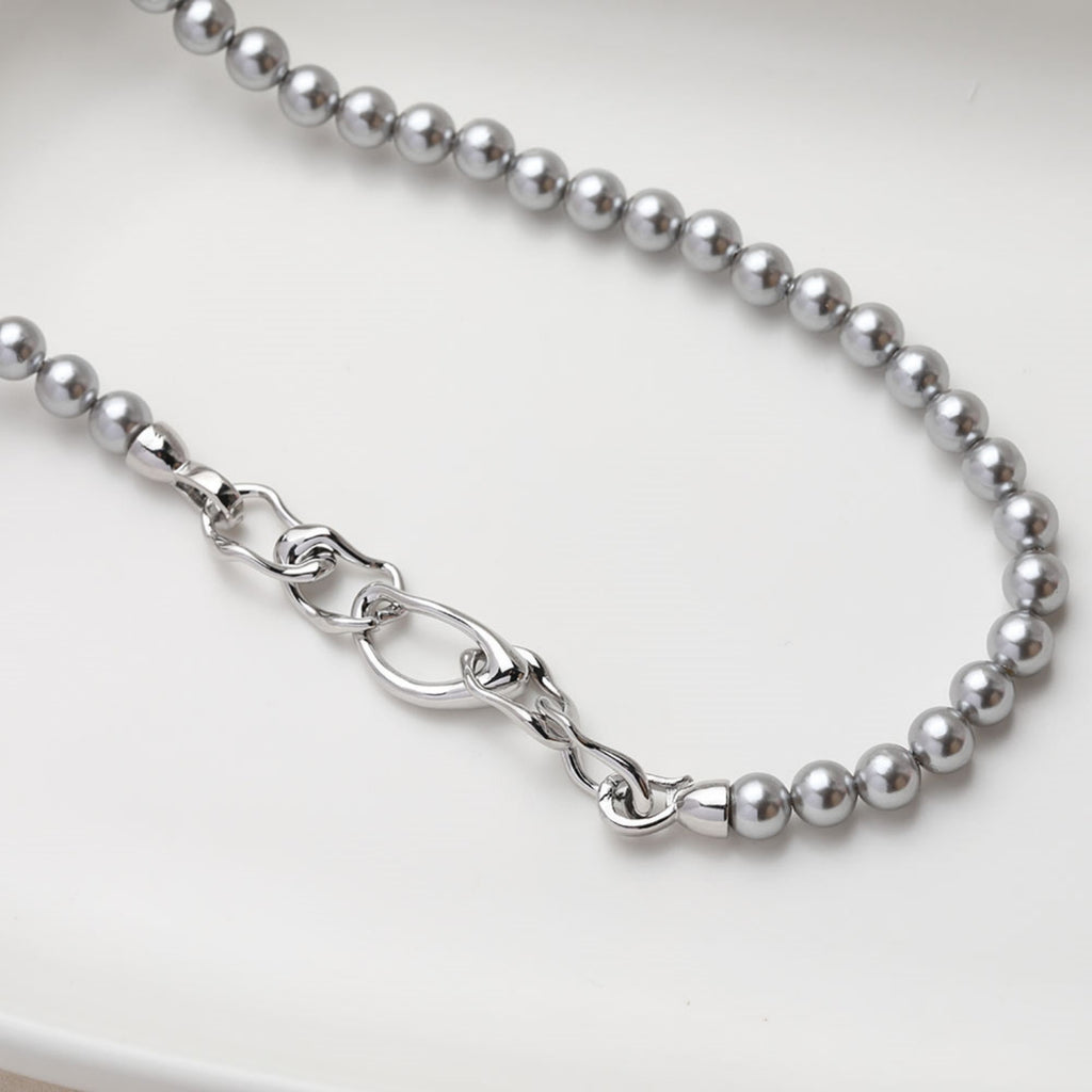 حبات لؤلؤ صدفية مستديرة رمادية فاتحة، 4 مم، 6 مم، 8 مم، حبات ناعمة لصنع المجوهرات، العثور على الخرز بنفسك GE129