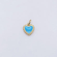 Load image into Gallery viewer, Enamel Heart Charm, 18K Gold Plated Heart Pendant, 10mm, Necklace Bracelet Making Pendant S20596