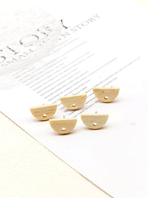 4PCS Wood Earrings, Semicircle Wooden Earrings for women, Reclaimed Ash Wood, Nickel Free, Geometric Statement Earrings Finding JT929