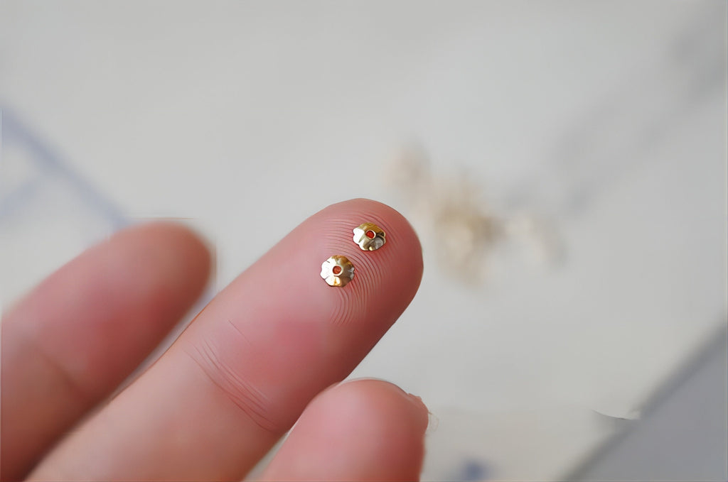 50pcs- 14K Gold Filled Bead Caps, Flower Bead Caps, 3mm,4mm,5mm,6mm, Flower Spacer Beads, USA, 1/20 GF Jewelry Making BL009