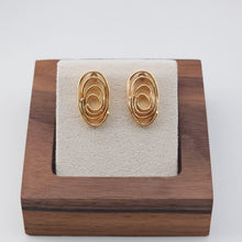 Load image into Gallery viewer, Gold Oval Earring Post, 18K Gold Nickel Free Earrings, S925 Silver Ear Pins, 17.3*10mm, Oval Shape Ear Stud with Loop ZX199