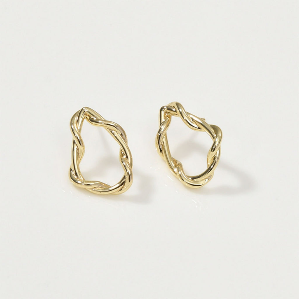 Alien Skeleton Ear Post , S925 Silver Ear Pin Nickel Free, Niche Retro Metallic ,  14K Gold Plated Circle Stud Earring Finding LL152