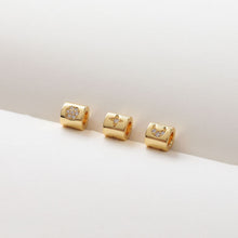 Load image into Gallery viewer, 10PCS 6mm Moon Star Tube Spacer Beads, Micro Pave Symbols Large Hole Cubic Beads, 18K Gold Plated, Bracelet Making Jewelry Finding S240