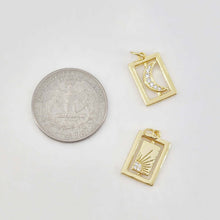 Cargar imagen en el visor de la galería, Dijes de cartas del Tarot en oro, colgante de Sol y Luna con micro pavé de circonitas, amuleto chapado en oro de 18 quilates, dijes para hacer collares, accesorios de joyería S20649