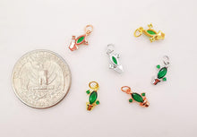 Load image into Gallery viewer, 2PCS 10x7mm Green Cactus Charms, 18K Gold Plated Cubic Pave Charms, Tropical Plants Pendant,  Necklace charms, Jewelry Findings S628