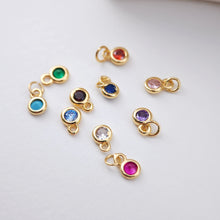 Load image into Gallery viewer, Mini Round Charm, Cubic Pendant, Real Gold Plated Brass Earring Charms, Jewelry Findings S1165