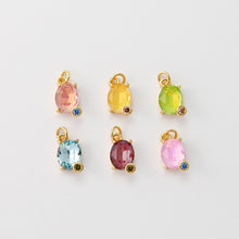 Load image into Gallery viewer, Oval Charms, Crystal Stone Oval Charm, CZ Pave Pendant, 18K Gold Plated Charms, For Necklace And Bracelets Making,Jewelry Findings S1458