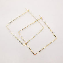 Load image into Gallery viewer, 20pcs- 14K Gold Plated Square Hoop Earring Finding, 40mm, Nickel Free Square Earring Hoops, DIY Earring Charms, Earring Making Findings Z027