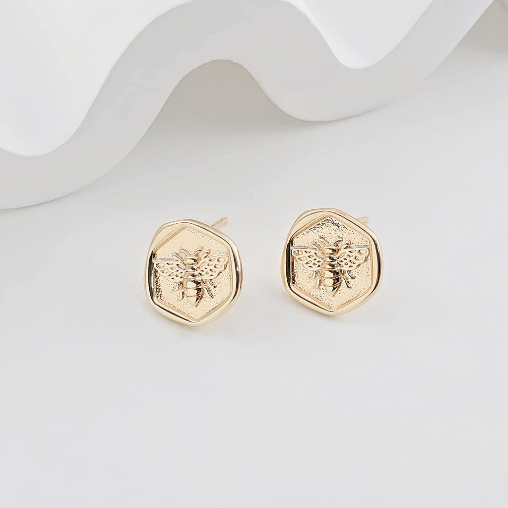 10pcs Round Butterfly Earring Post with Loop, 14K White Gold Plated, S925 Silver Pin Nickel Free Earrings, Knot Ear Stud with Loop ZX279