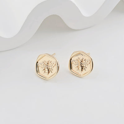 10pcs Round Butterfly Earring Post with Loop, 14K White Gold Plated, S925 Silver Pin Nickel Free Earrings, Knot Ear Stud with Loop ZX279