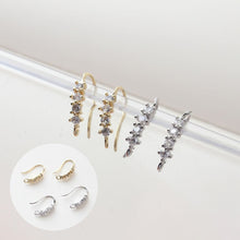 Load image into Gallery viewer, 14K Gold Plated Ear Wires, Cubic Pave Earring Hooks, Nickel Free, Fish Hooks, Ear Wires for Jewelry Making BB020