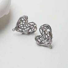 تحميل الصورة إلى عارض المعرض، قرط على شكل قلب غير منتظم، ذهب/فضة عيار 14 قيراط، أقراط فضة S925 خالية من النيكل، قرط على شكل قلب مع حلقة GE112