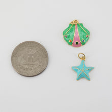 Load image into Gallery viewer, Enamel Starfish Charms, 18K Gold Plated, Dainty Starfish Shape Pendant, Shell Pendant, Bracelet Making Pendant S20807