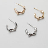 C Shape Earrings Post With Loop, 18K Gold/Silver, Nickel Free, Ear Stud Loop, Hypoallergenic Earring Findings GT026-ZX261
