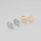 10pcs Oval Post With Loop,  18K Gold Stud Earring Nickel Free, Hypoallergenic Earring Findings ZX158