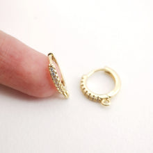 Load image into Gallery viewer, Cubic Zirconia Ear Hoops Multicolor Pave Crystal , 14.8*13.8mm, 18K Gold Plated Leverback Earrings, Huggie Hoops Earring D0156