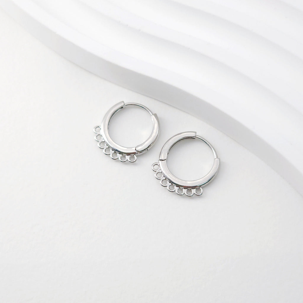 حلقة قرط متعددة الحلقات، حلقة هاجي مطلية بالذهب مع حلقة، حلقات هاجي لصنع أقراط بنفسك، لوازم صنع الأقراط يدويًا D0101