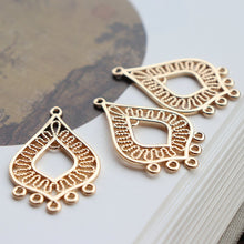 Load image into Gallery viewer, 10pcs Boho Connector Pendant, Openwork Charm, 14K Gold Plated CZ Pave, Necklace Making Charm, Jewelry Findings JY068-F271