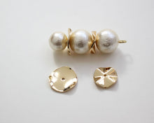 Load image into Gallery viewer, 10pcs Round Spacer Beads, 10mm, 12mm, 14K Gold/Silver Plated, Dainty Earring Making Beads, Jewelry Finding GZ158