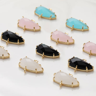 Irregular Cloud Connector, Rhinestone Pendant, Bracelet Necklace Making, Gold Plated Jewelry Findings GZ411