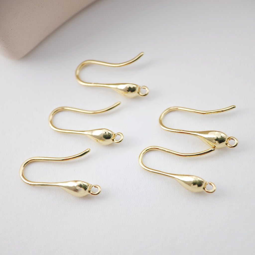 Fish Hooks, 18K Gold Plated Ear Wires, Gold Earring Earring Hooks, Ear Wires for Jewelry Making D0168