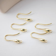 Load image into Gallery viewer, Fish Hooks, 18K Gold Plated Ear Wires, Gold Earring Earring Hooks, Ear Wires for Jewelry Making D0168