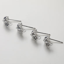 تحميل الصورة إلى عارض المعرض، أقراط على شكل شريط مع حلقة، ذهب عيار 14 قيراط، فضة S925، أقراط خالية من النيكل، أقراط أذن مضادة للحساسية، GZ758