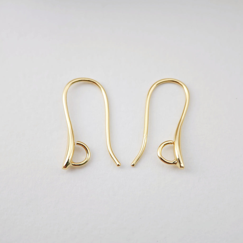 Fish Hooks, 18K Gold Plated Ear Wires, Gold Earring Earring Hooks, Ear Wires for Jewelry Making D0184
